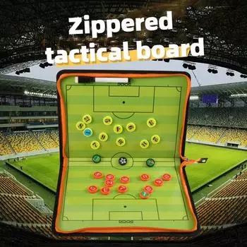 Creative Zipper Football Tactical Board Leather Magnetic Portable Soccer Coaching Board with Magnet Chess Pen Eraser