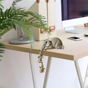 Creativity Elephant Decor Statue Cute Resin Elephant Holding Two Babies Figurine Living Room Elephant Sculpture Home Decorations
