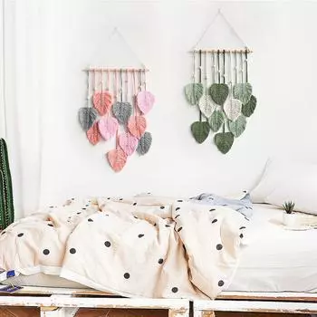 Creativity Hand-woven Leaf Tapestry Personalized Woven Crafts Decor For Living Room