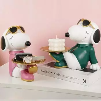 Creativo Cane Crema Portachiavi Ornamento Soggiorno Decorazioni Casa Accessori Regali Декоративные статуэтки Статуэтка для домашнего декора зелёный