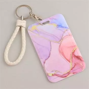 Credit Card Pass Card Keyrings ID Card Holder Card Straps Credential Holder Lanyard Card Holder Light pink-Short