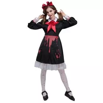 Creepy 2024 Halloween Bloodstained Maid Costume For Women Great For Parties Cosplay
