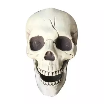 Creepy Plastic Open Mouth Skeleton Haunted House Decor Halloween Prop One Size