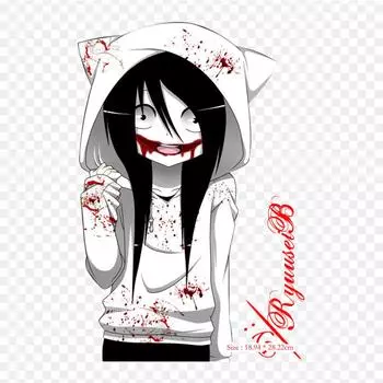 Creepypasta Джефф Убийца Слендермен Джефф Убийца Утюг на термопереносной печати виниловые нашивки наклейки для одежды DIY аппликации моющиеся патчи