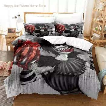 Creepypasta Постельное белье Single Twin Full Queen King Size Bed Set Aldult Boys Bedroom Duvetcover Sets Anime Roupas de Cama EU single(135x200cm)