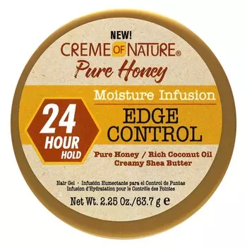 Creme Of Nature, Чистый мед, увлажняющий настой, гель для волос Edge Control, 63,7 г (2,25 унции)