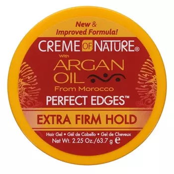 Creme Of Nature, Марокканское аргановое масло, Perfect Edges, гель для волос сверхсильной фиксации, 63,7 г (2,25 унции)