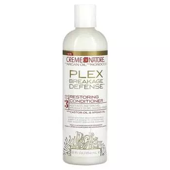 Creme Of Nature, Марокканское аргановое масло, Plex Breakage Defense, восстанавливающий кондиционер, 12 жидких унций (354 мл)