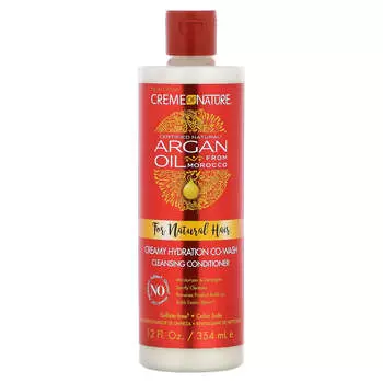 Creme Of Nature, натуральное аргановое масло из Марокко, очищающий кондиционер Creamy Hydration Co-Wash, 12 жидких унций (354 мл)