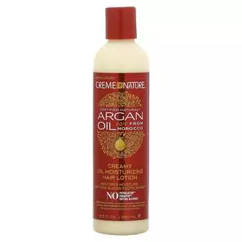 Creme Of Nature, Сертифицированное натуральное аргановое масло из Марокко, увлажняющий лосьон для волос на основе кремового масла, 8,5 жидких унций (250 мл)