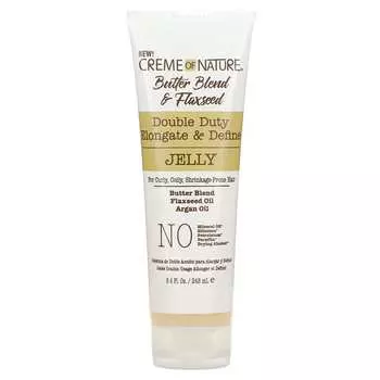 Creme Of Nature, Смесь масел и льняного семени, Double Duty, желе Elongate & Define, 8,4 жидких унций (248 мл)