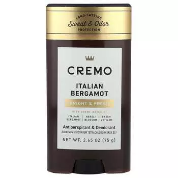 Cremo Антиперспирант и дезодорант, Итальянский бергамот, 75 г (2,65 унции)