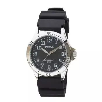 [CREPHA]CREPHA watch analog Daily life waterproof rubber belt black TE-AM152-BKS men s