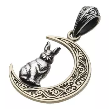 Crescent Rabbit Pendant fp0428 [Figmart] [Silver Accessory]
