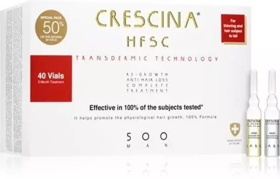 Crescina Transdermic 500 Средство против выпадения и роста волос для мужчин TU прозрачный