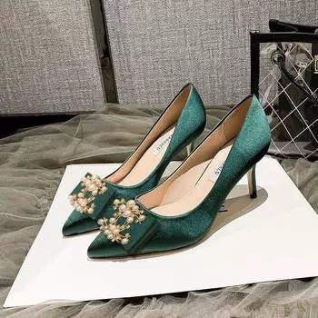 Cresfimix Bombas De Mujeres Женская мода Высокое качество Зеленые туфли на высоком каблуке для сексуальных вечеринок и ночных клубов Удобные туфли-лодочки A9858 34