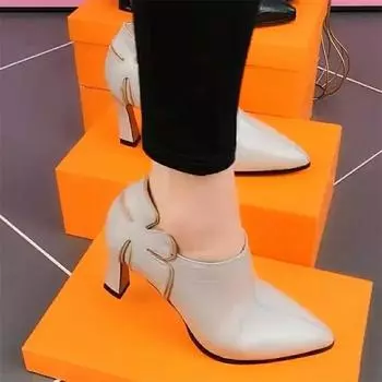 Cresfimix Botas Femininas Женская мода бежевая кожа высокого качества весна и осень элегантные вечерние ботинки женские классические туфли A1517 35