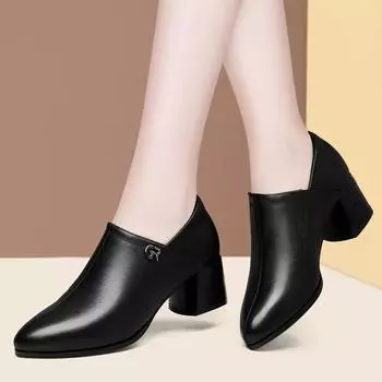 Cresfimix Botas Femininas Женская мода Милые синие удобные ботильоны женские классические осенне-зимние черные ботинки на высоком каблуке A9205 38