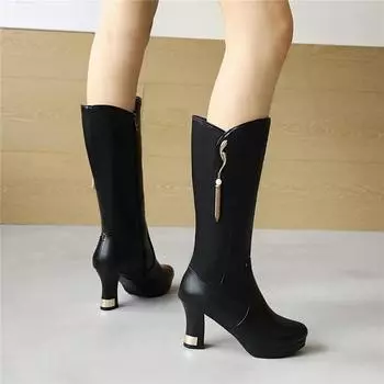 Cresfimix Botas Femininas женские большие размеры высококачественные черные длинные сапоги для осени и зимы женские сексуальные вечерние удобные туфли A647 34