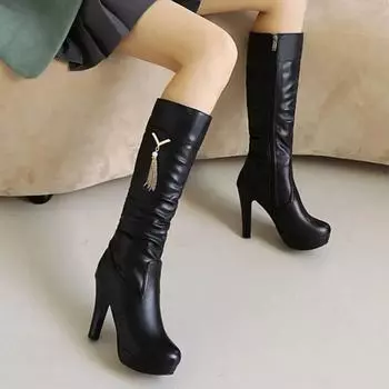 Cresfimix Botas Femininas женские классические высококачественные элегантные европейские стильные красивые сапоги на шпильке на осень A1500 34