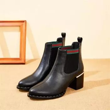 Cresfimix Botas Femininas женские милые круглые черные сапоги высокого качества на осень и зиму женские повседневные милые черные сапоги A773 35