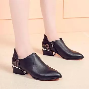 Cresfimix Botas Femininas женские милые высококачественные черные остроносые квадратные каблуки крутые короткие ботильоны для осени и зимы A771 35