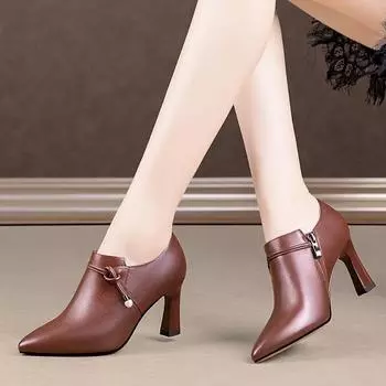 Cresfimix Botas Femininas Женские модные милые высококачественные короткие ботильоны с боковой молнией, женские фирменные коричневые черные ботинки A798 35