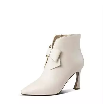 Cresfimix Botas Femininas Женские сексуальные вечерние бежевые кожаные весенне-осенние сапоги на высоком каблуке, милые женские черные клубные сапоги A422 34