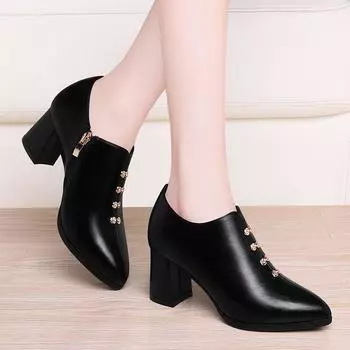 Cresfimix Bottes Femmes женские милые высококачественные бежевые ботинки на квадратном каблуке 7 см, женские повседневные черные удобные зимние ботинки Botas A9403 35