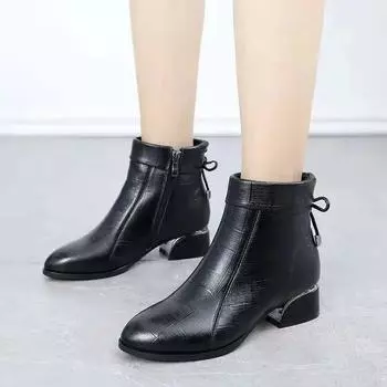 Cresfimix Femmes Bottes женские милые высококачественные лакированные кожаные ботильоны на высоком каблуке весна и осень зимняя обувь A533 35