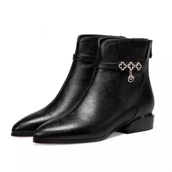 Cresfimix Femmes Bottes женские модные коричневые кожаные удобные осенние ботинки женские большого размера высококачественные офисные ботинки и туфли A530 35