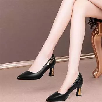Cresfimix Lady Cool Black Pu Leather Office Hooks Shoes Women Fashion Sweet Beige Slip on High Heels Shoes for Party A1373 35
