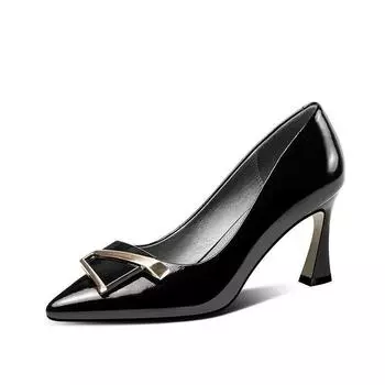 Cresfimix Lady Fashion Черные туфли на шпильках из натуральной кожи для вечеринок, сексуальные туфли для ночного клуба с острым носком, Zapatos De Mujer A252 34
