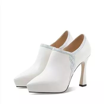 Cresfimix Модные элегантные высококачественные ботильоны на шпильке с кристаллами для женщин, женские весенне-осенние ботильоны Botas Femininas A994 35