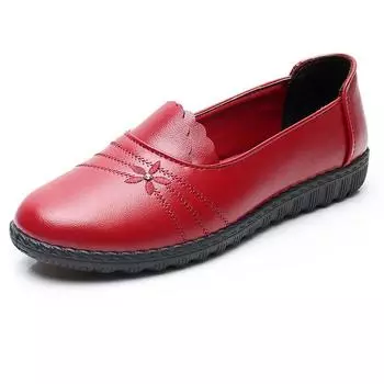 Cresfimix Модные легкие черные кожаные весенние туфли-лоферы без застежек для женщин, повседневные нескользящие туфли для офиса A1443 35