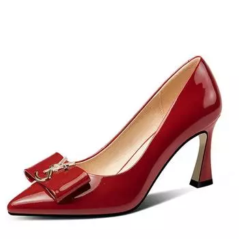 Cresfimix Mujeres Tacones Altos женские сексуальные вечерние ночные клубные красные туфли на высоком каблуке женские модные удобные черные кожаные туфли-лодочки A235 34