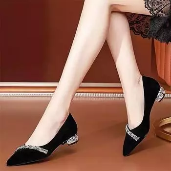 Cresfimix Mujeres Tacones Altos женские модные черные легкие туфли на квадратном каблуке для вечеринок, ночных клубов, летние туфли-лодочки A368 35