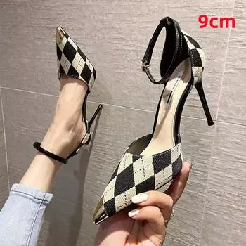 Cresfimix Mujeres Tacones Altos женские модные милые высококачественные туфли на шпильках с пряжкой на ремешке женские повседневные черные туфли на каблуке A203 35