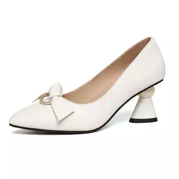 Cresfimix Mujeres Tacones Altos женские туфли больших размеров для офиса на высоком каблуке весна-лето женские повседневные черные кожаные туфли-лодочки A359 34