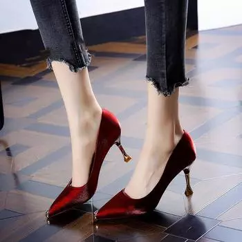 Cresfimix Sapatos Azuis женские модные элегантные черные туфли высокого качества с острым носком на высоком каблуке женские клубные туфли-лодочки A584 35