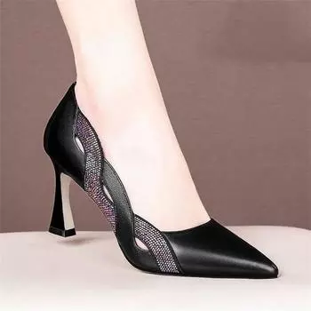 Cresfimix Sapatos Femininas Женские сексуальные высококачественные кожаные туфли на шпильках на весну и лето, роскошные брендовые женские туфли-лодочки A1319 35