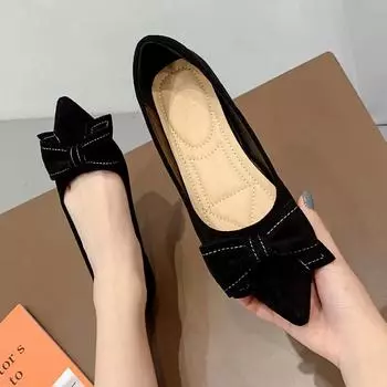 Cresfimix Sapatos Femininas Zapatos De Mujer женские милые легкие черные туфли-лодочки с бантом и завязками на плоских подошвах A1482 35