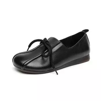 Cresfimix Sapatos Femininas Женская мода Белые кожаные офисные туфли на шнуровке Женские ретро нескользящие удобные стильные мокасины A599 35