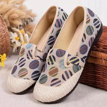 Cresfimix Sapatos Femininas Женская мода Большие размеры в горошек Слипоны на плоской подошве Женские ретро нескользящие милые балетные туфли-лоферы A9798 35