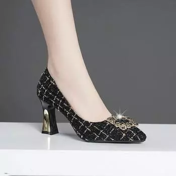 Cresfimix Sapatos Femininas Женская мода Черный Элегантный Красивые Высококачественные Весенние Туфли и лодочки на шпильке A1555 35