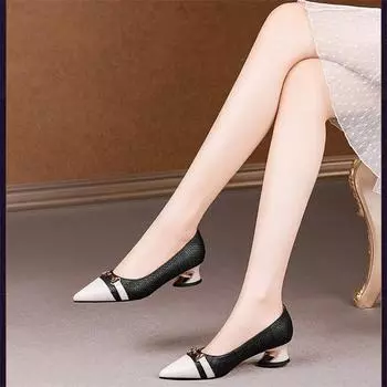 Cresfimix Sapatos Femininas Женские элегантные туфли высокого качества на квадратном каблуке без застежек Женские сексуальные удобные туфли-лодочки для вечеринок A1403 35