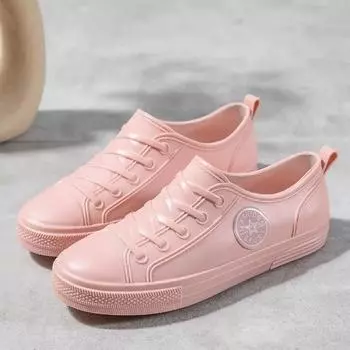 Cresfimix Sapatos Femininas женские милые легкие нескользящие резиновые туфли на плоской подошве черного цвета, водонепроницаемые туфли для дождя A627 36