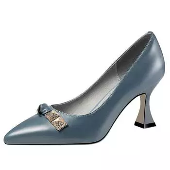 Cresfimix Sapatos Femininas женские милые небесно-голубые туфли из натуральной кожи высокого качества для вечеринок на высоком каблуке женские туфли-лодочки для ночного клуба A331 34