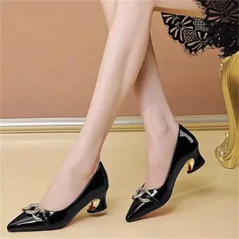 Cresfimix Sapatos Femininas женские милые высококачественные кожаные туфли на квадратном каблуке для сексуальных вечеринок красные туфли-лодочки A1460 35