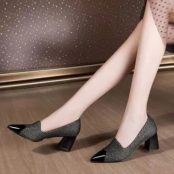 Cresfimix Sapatos Femininas женские модные милые туфли на квадратном каблуке женские повседневные вечерние черные удобные стильные офисные туфли A9284 35